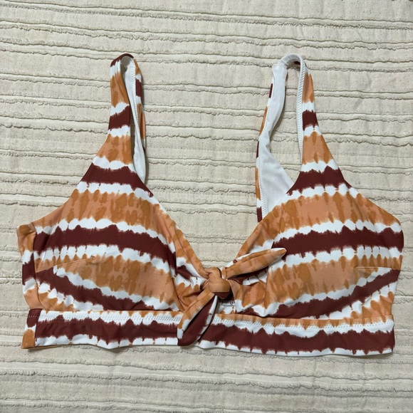 aerie Other - Aerie Tie Dye Scoop Tie Front Bikini Top